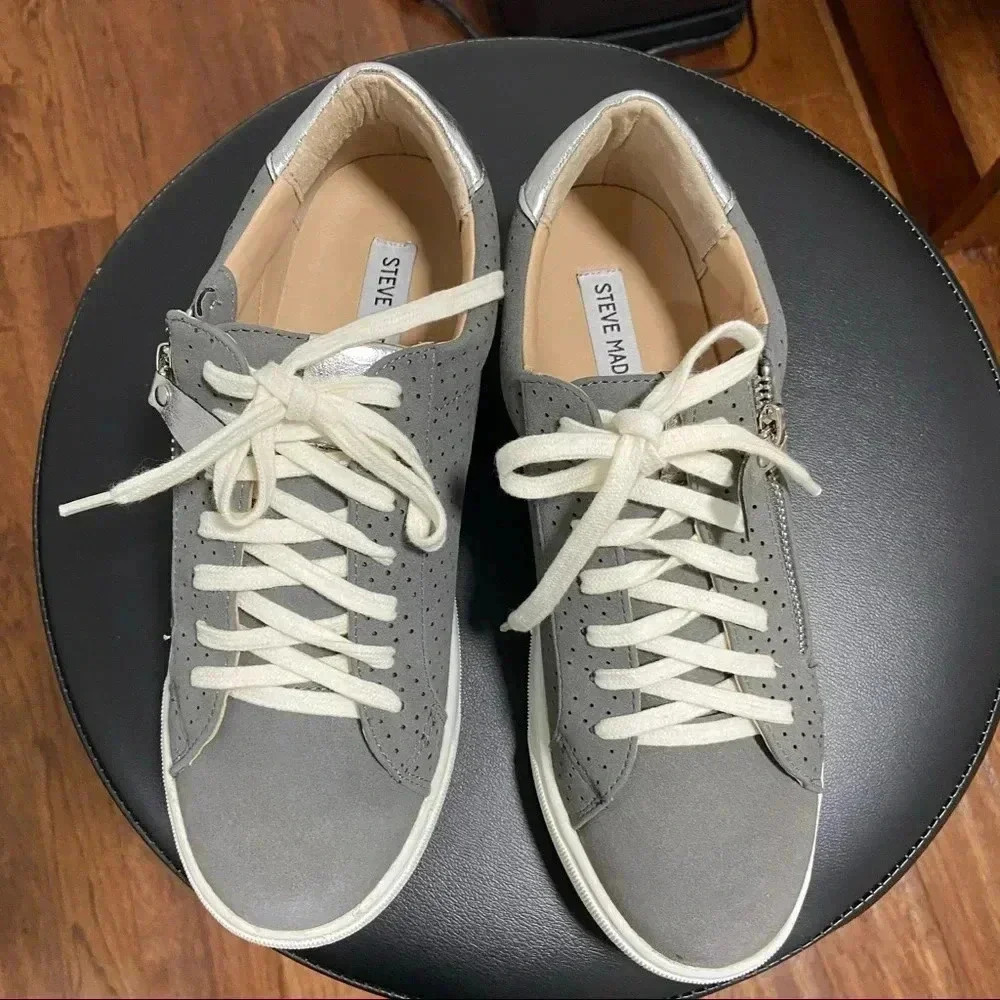 steve madden sabrina grey sneakers size 8